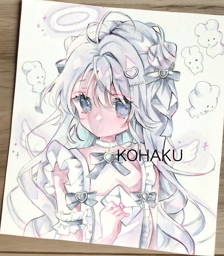 原画小色紙11✖️13【天使にも言えない想いが】