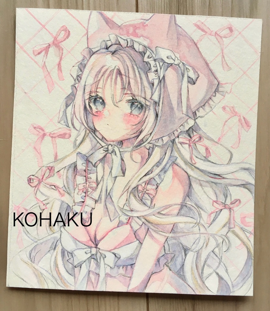（匿名配送）約11✖︎13色紙原画『きみことなどお見通し』透明水彩