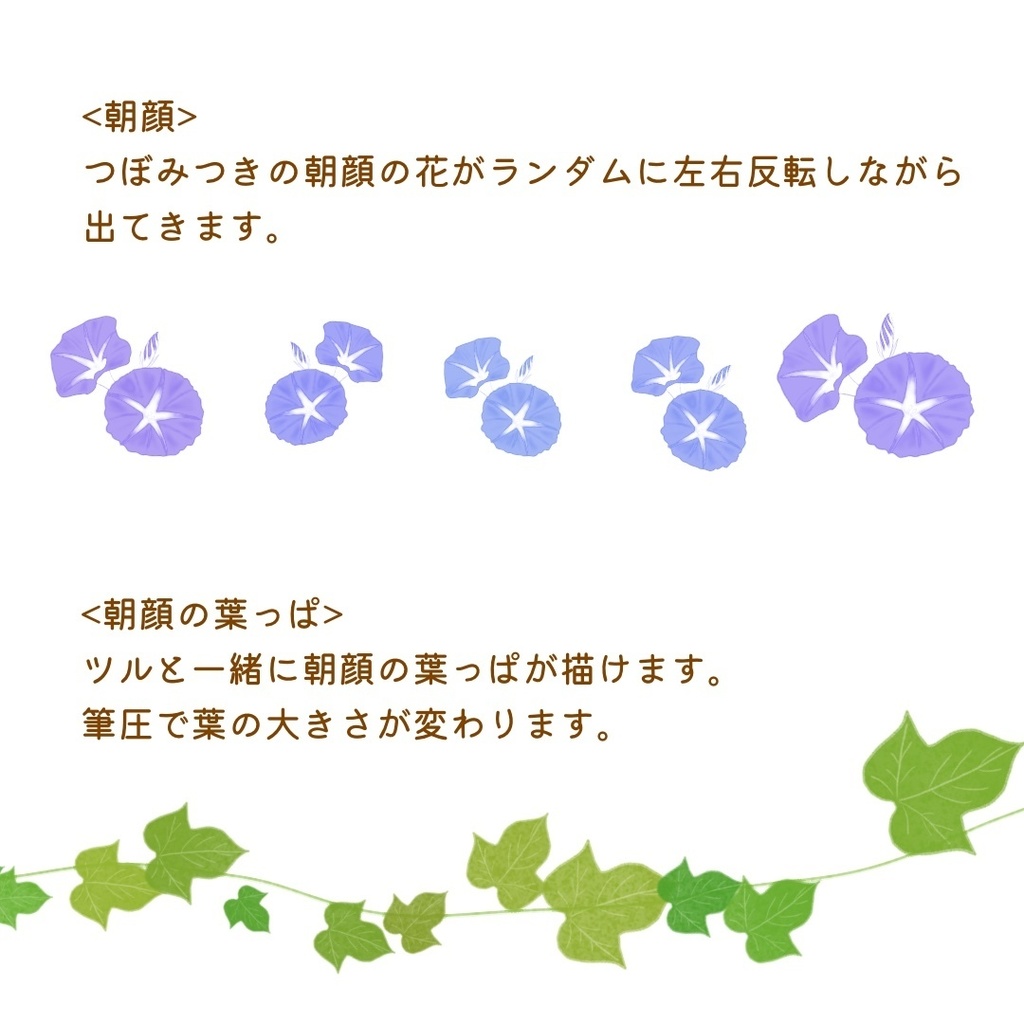 絵になる夏の植物ブラシ21本セット/procreate専用ブラシ