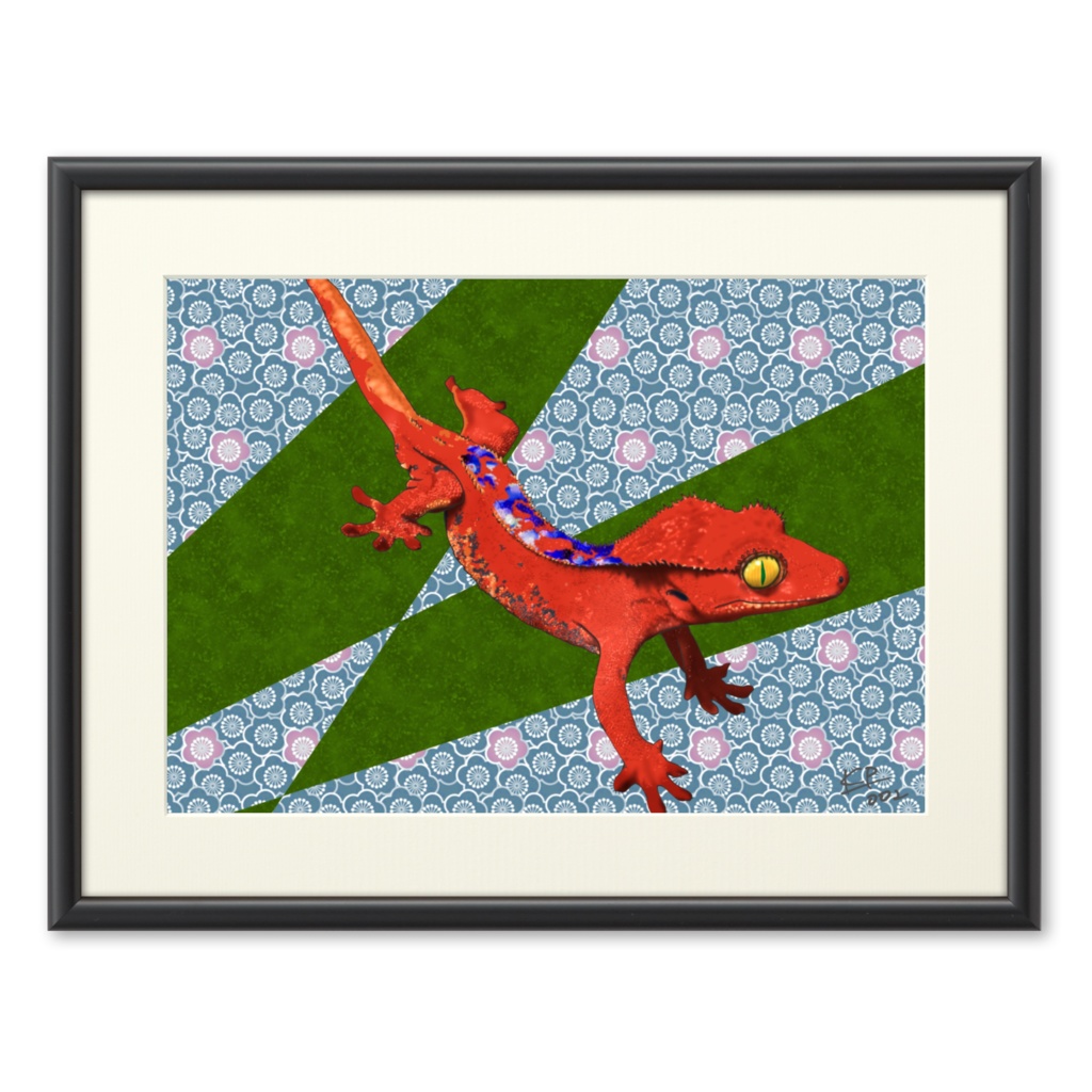 【複製画】クレステッドゲッコー「Asuka」002