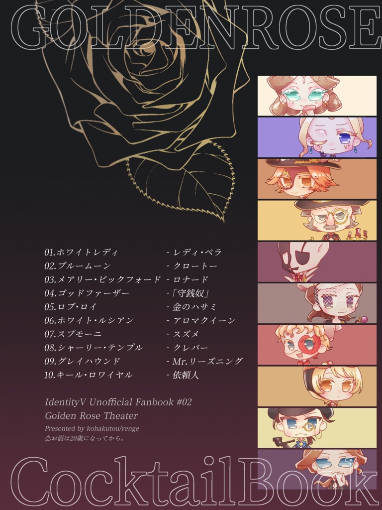 【※完売】【CPなし】ゴールデンローズ劇場イメージカクテル本