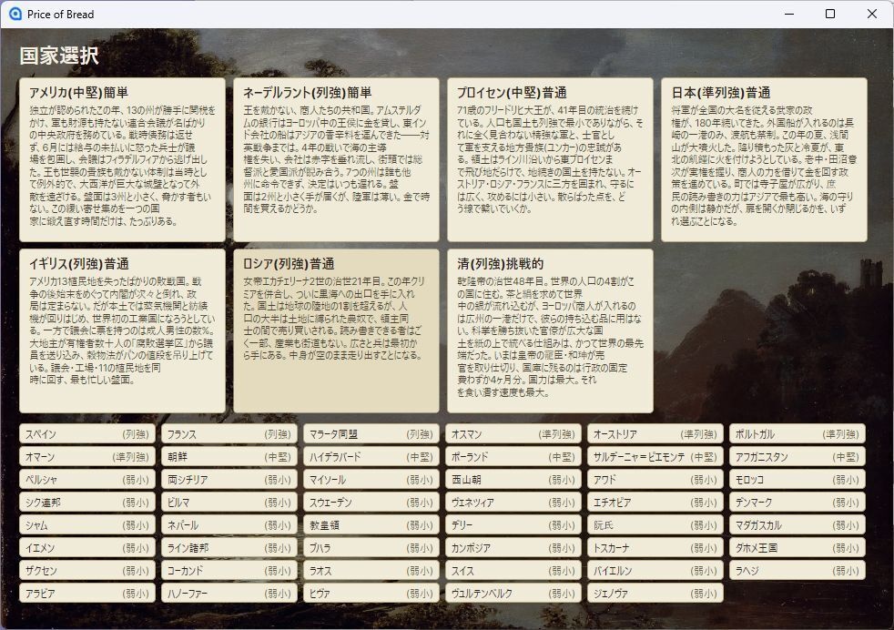 自作ゲーム「Price of Bread」