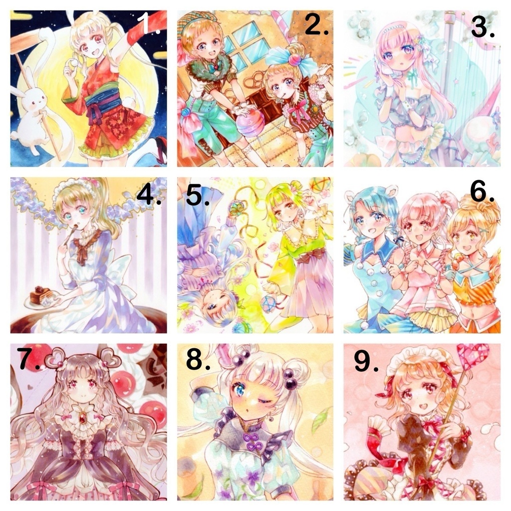 個展 フレームレス原画1〜9