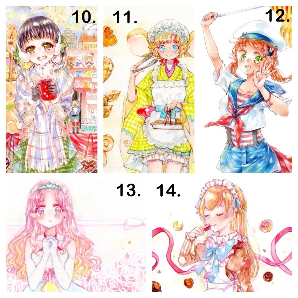個展 フレームレス原画10~14