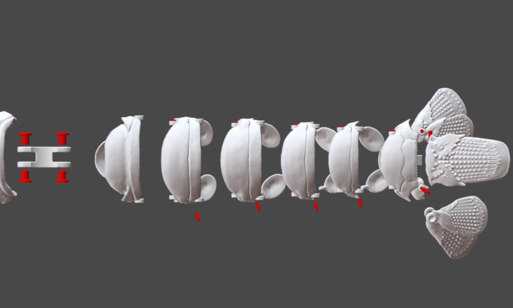 「伊勢海老の自在置物」の3Dデータ