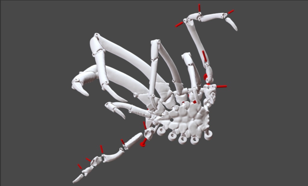 「伊勢海老の自在置物」の3Dデータ