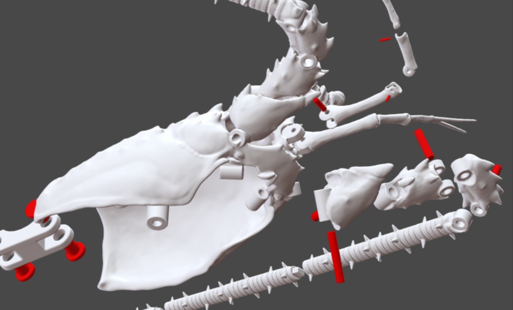 「伊勢海老の自在置物」の3Dデータ