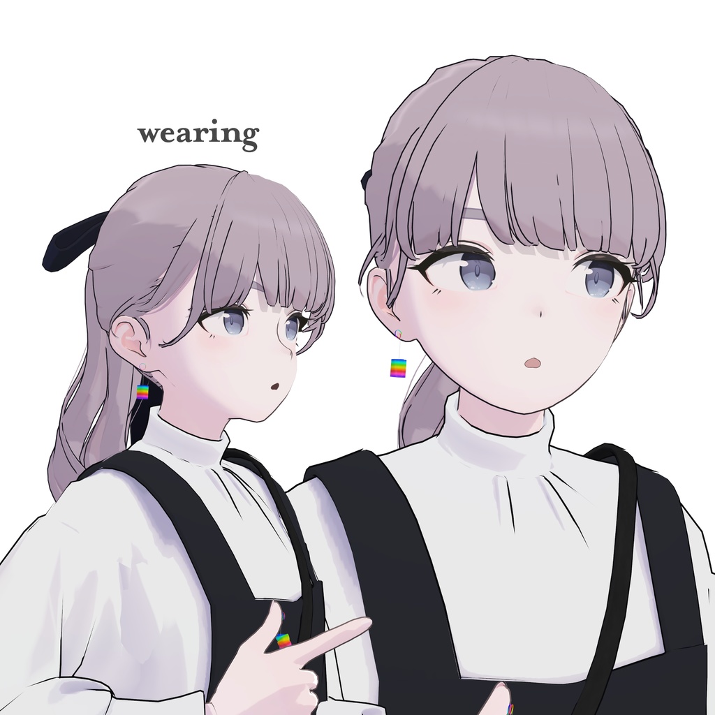 虹のばねのピアス