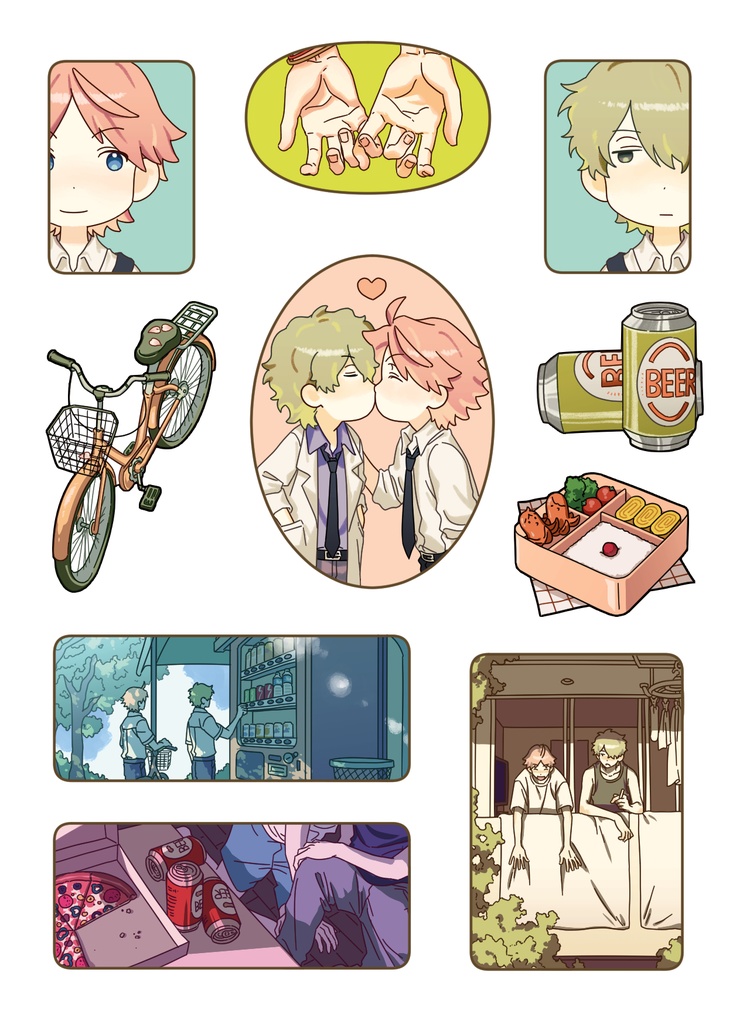 🍕🍺ステッカー