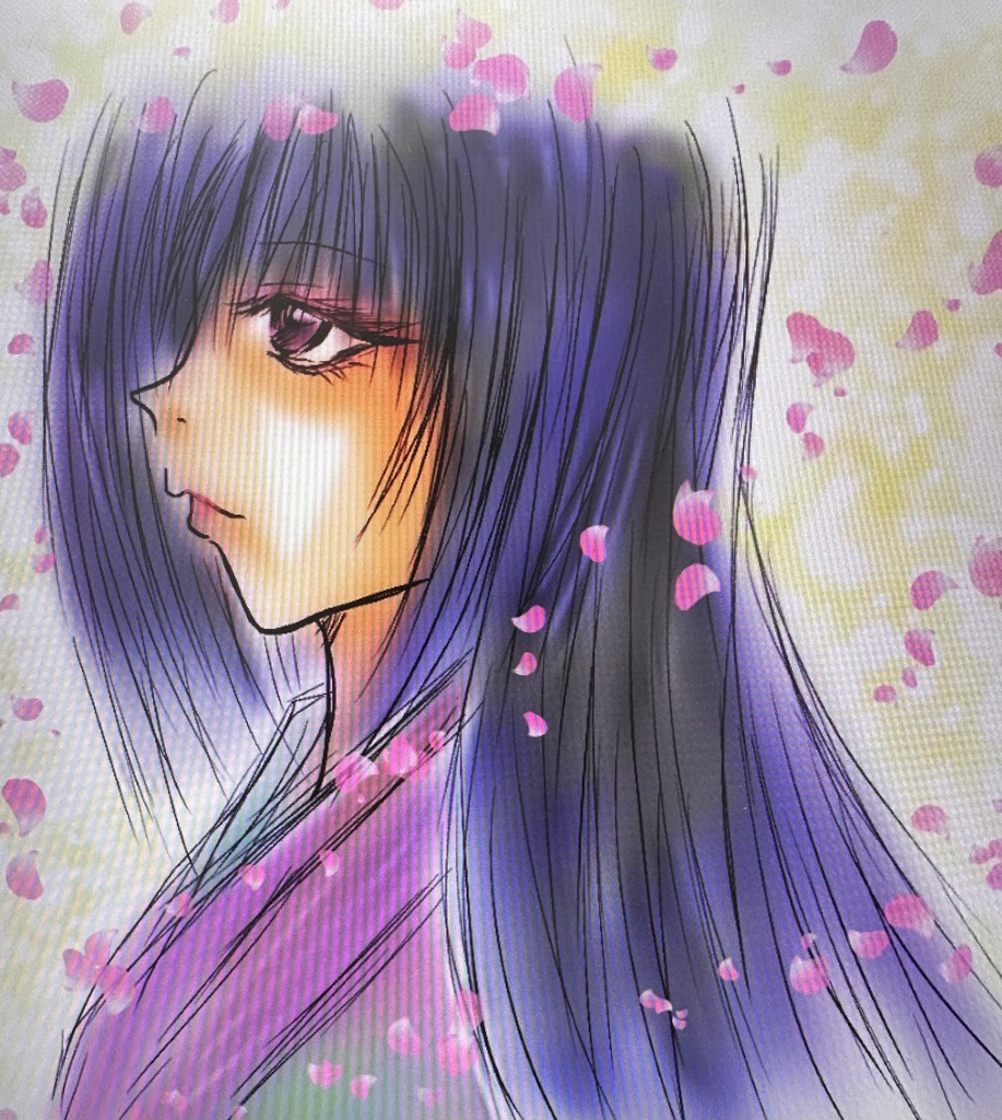 オリジナルイラスト「桜舞う横顔」／fumicloud7