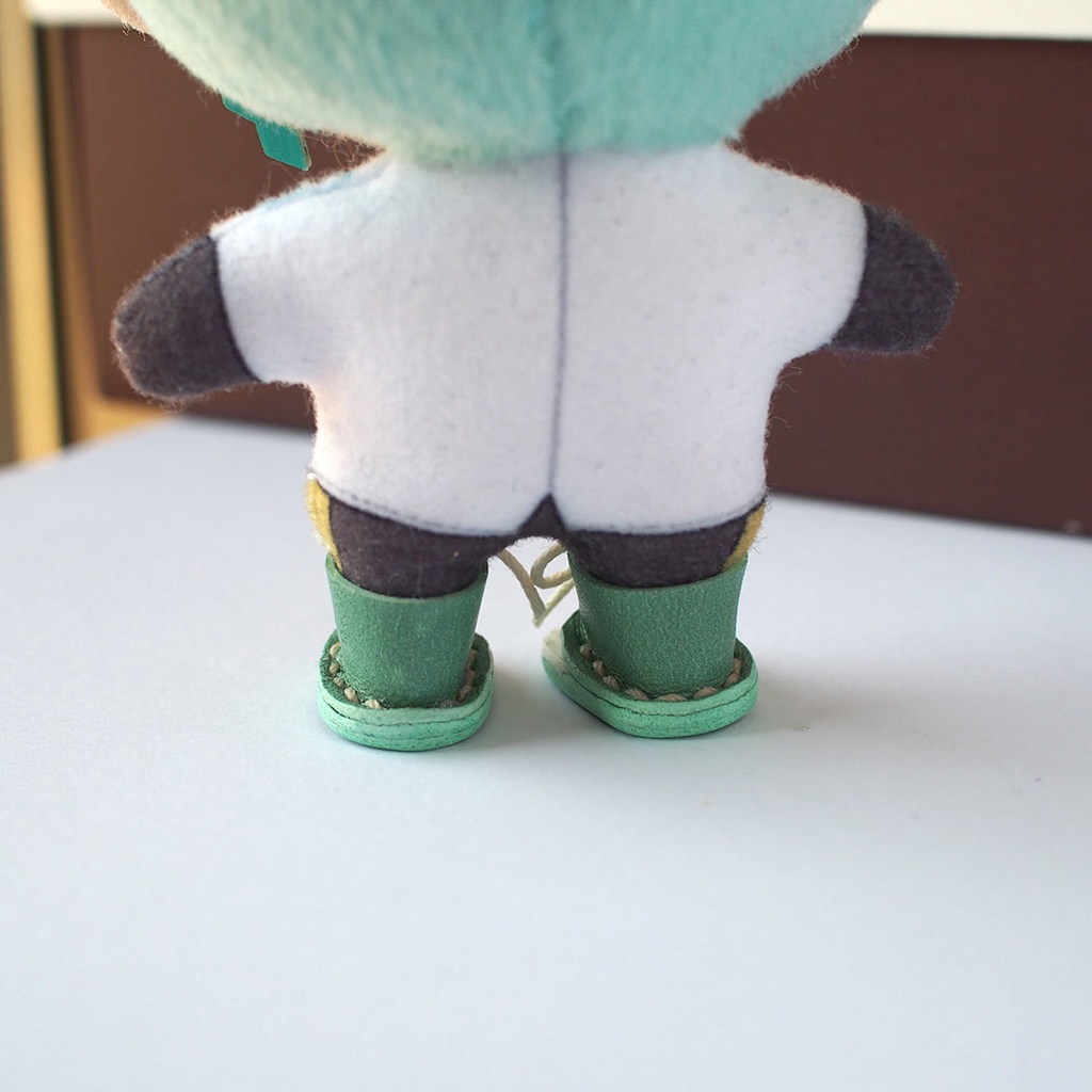 10cm ぬい用 革 靴 (ホワイト系ツートン)