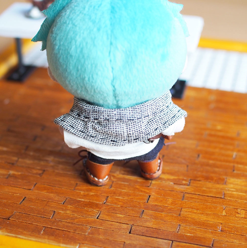 10cm ぬい用 本革 レザー お靴 (ブラウン系ツートン)