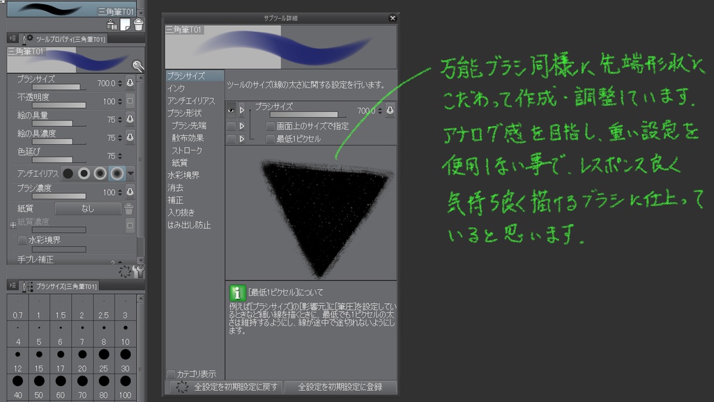 新作 ヤバイ 三角ブラシ おまけ2本付 クリスタ用 ブラシショップ Tomimoto商店 出版 Booth