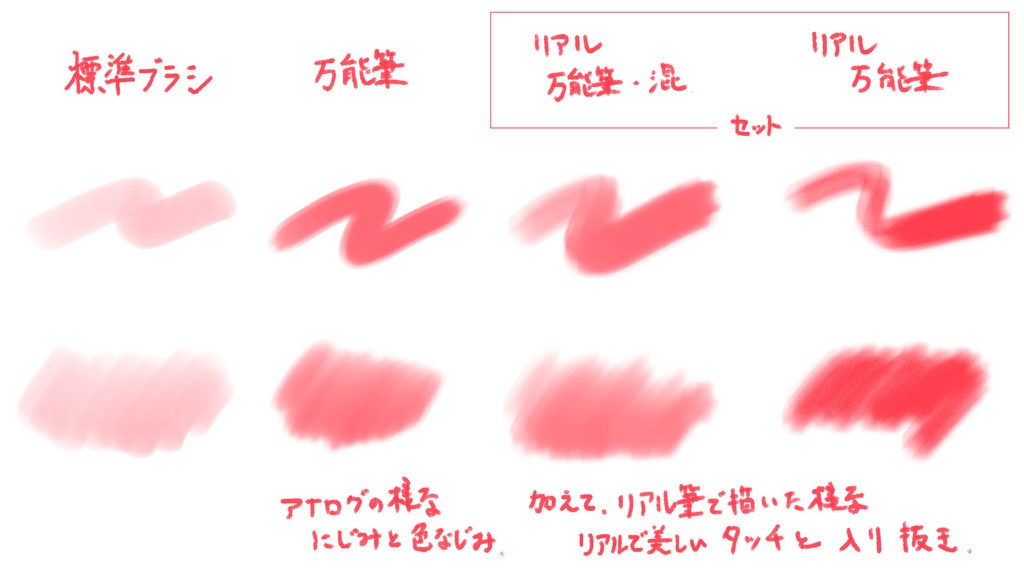 twitterで話題の"ヤバイ"リアル万能筆(3本セット)クリスタ用