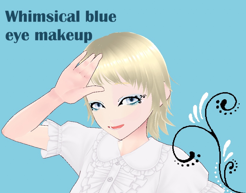 【Vroid】Whimsical blue eye makeup