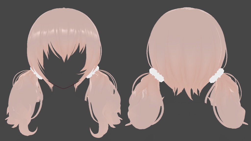 【Vroid】シュシュ二つ結び