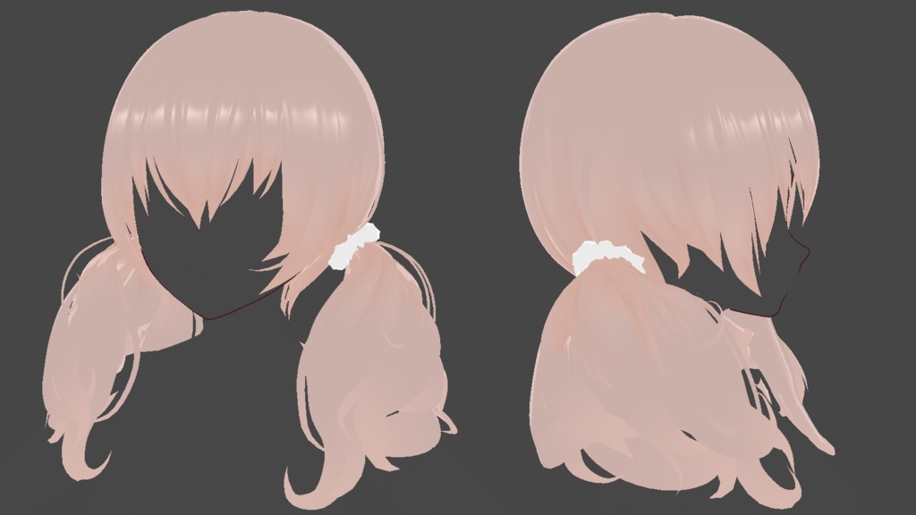 【Vroid】シュシュ二つ結び