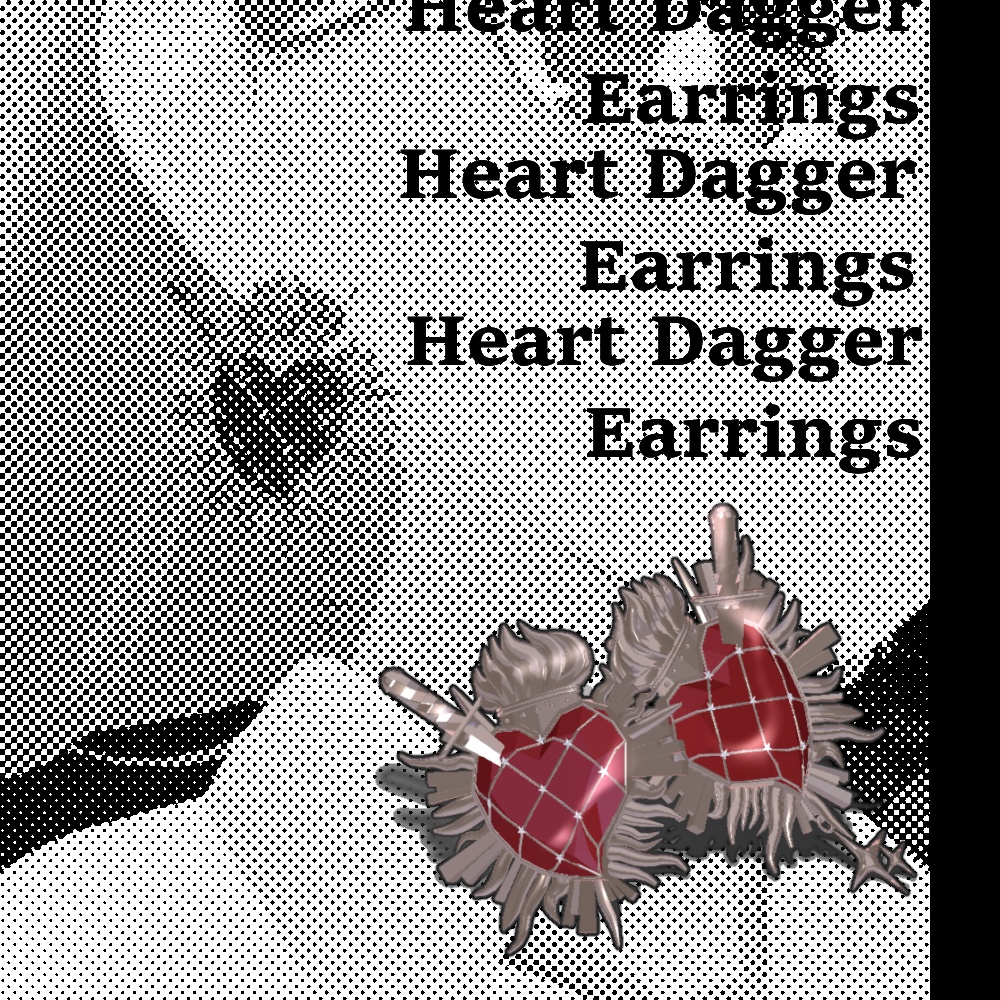 【ルルネ対応】Heart Dagger Earring