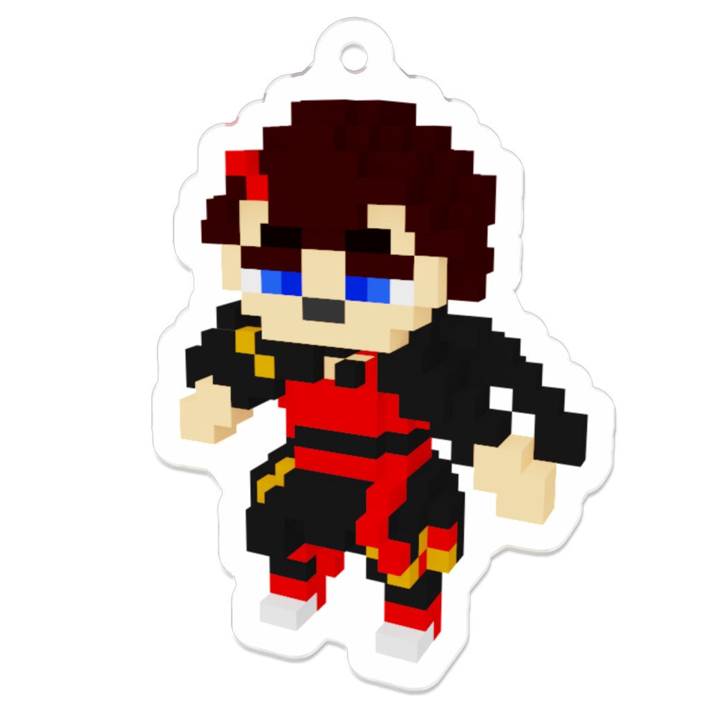 のこますメリ×『あまぎり-天霧-』ボクセルアートキーホルダー 50x50(mm)