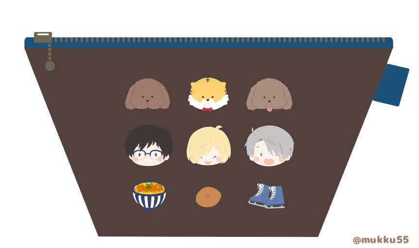 勇利とユリオとヴィクトルの なかよし三角ポーチ