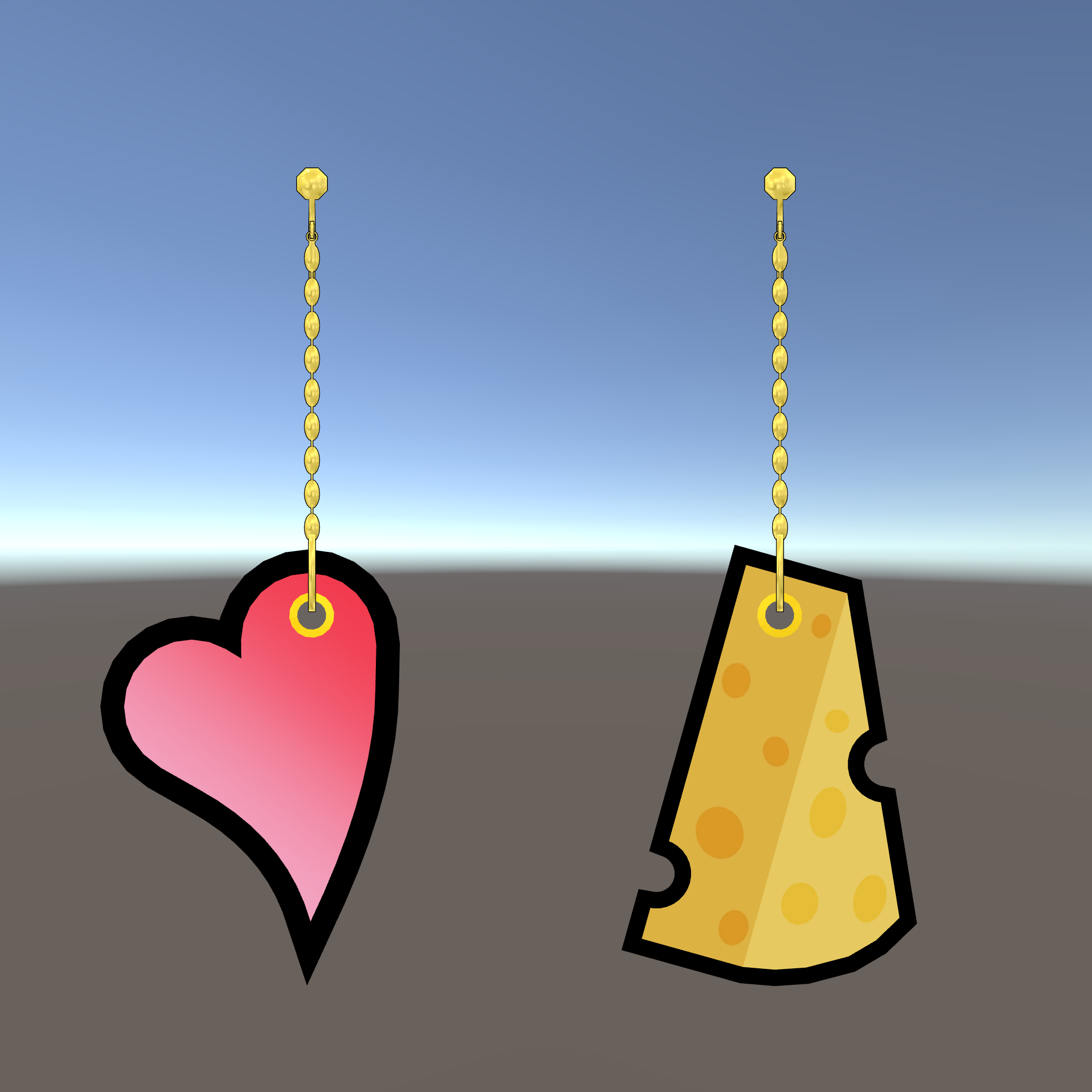 チャームセット【ハート・チーズ】