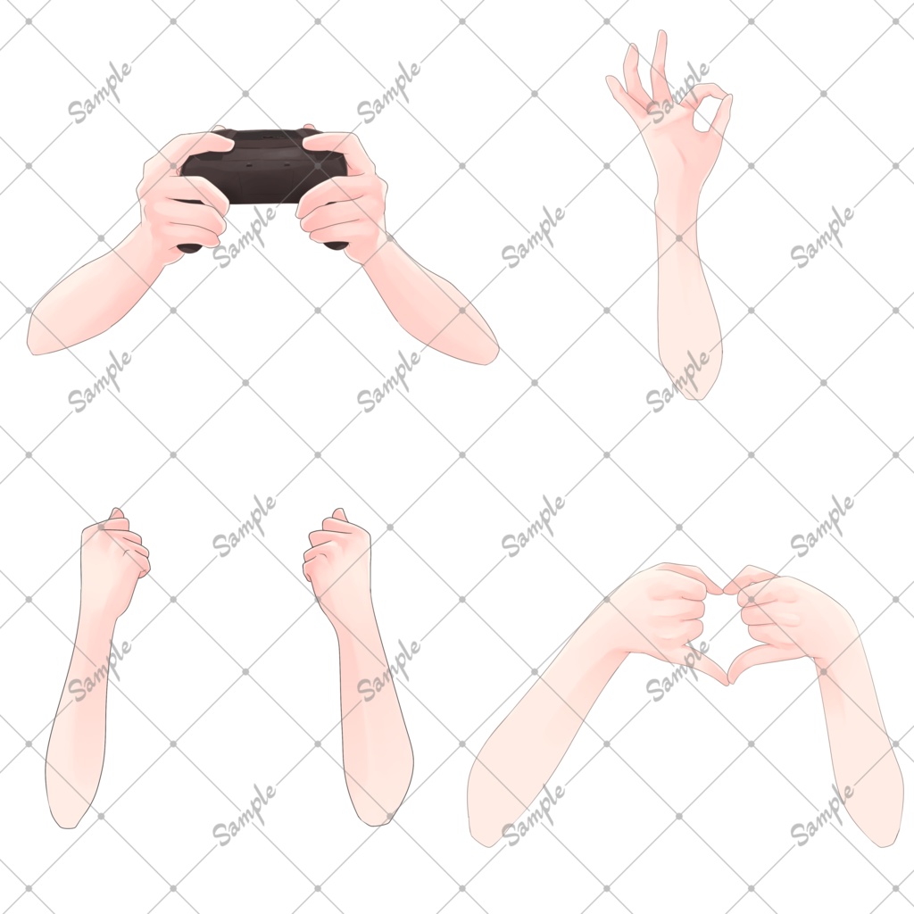 【Vtuber向け】手素材22種