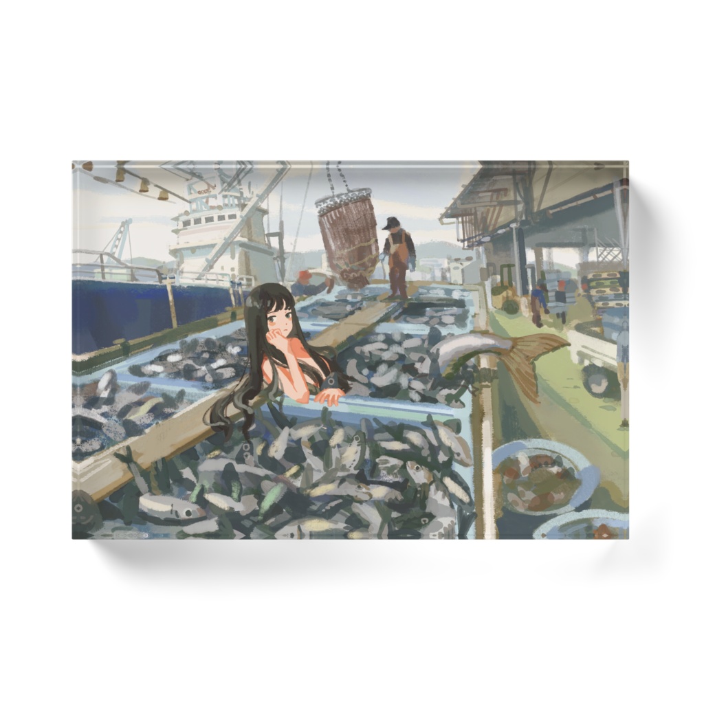 アクリルブロック『水揚げ』