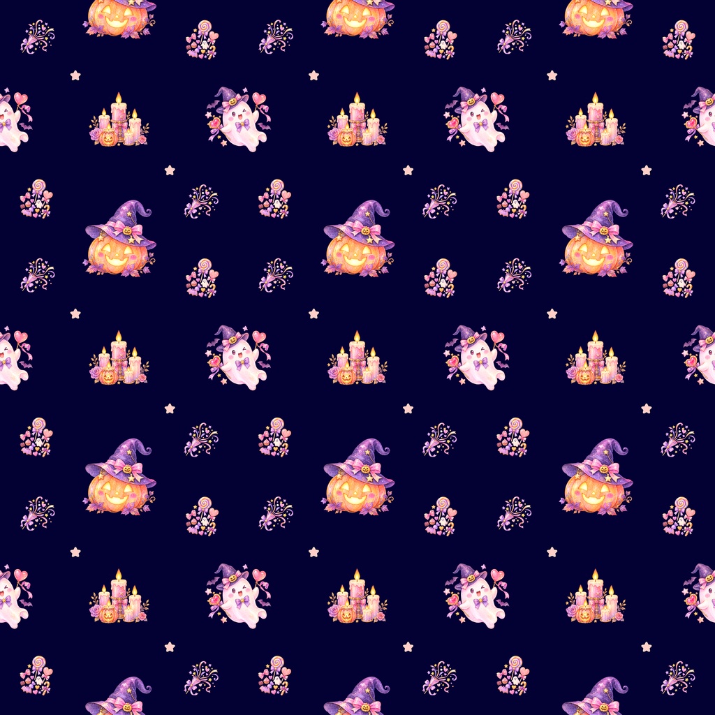 【Halloween Collection 01】ファンシーハロウィン|シームレスデジタルペーパー 5色