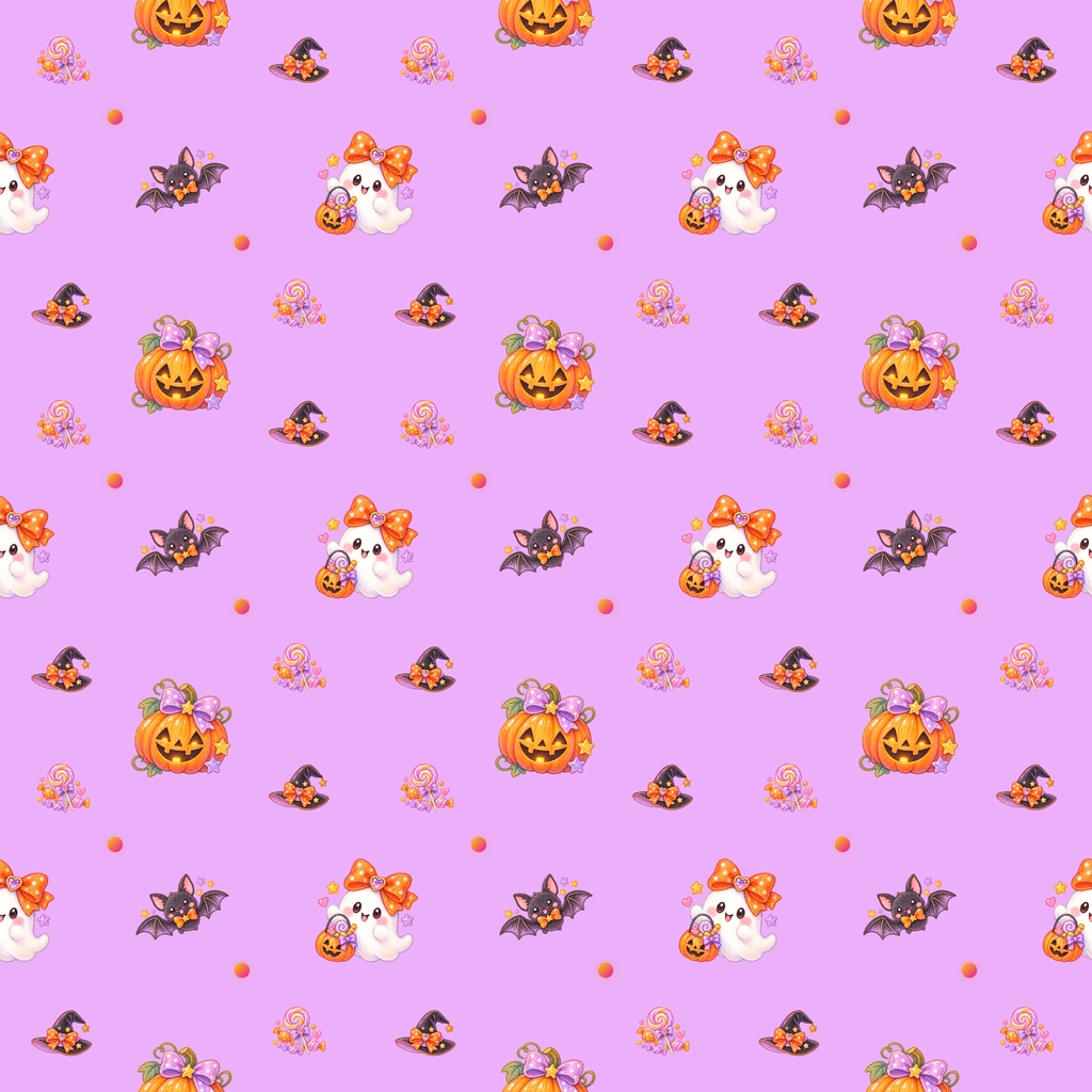 【Halloween Collection 01】ファンシーハロウィン|シームレスデジタルペーパー 5色