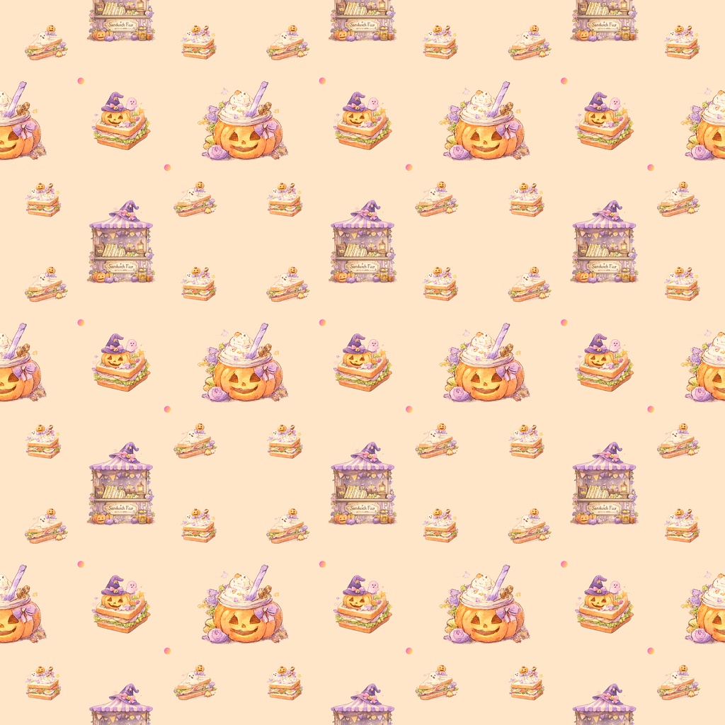 【Halloween Collection 01】ファンシーハロウィン|シームレスデジタルペーパー 5色