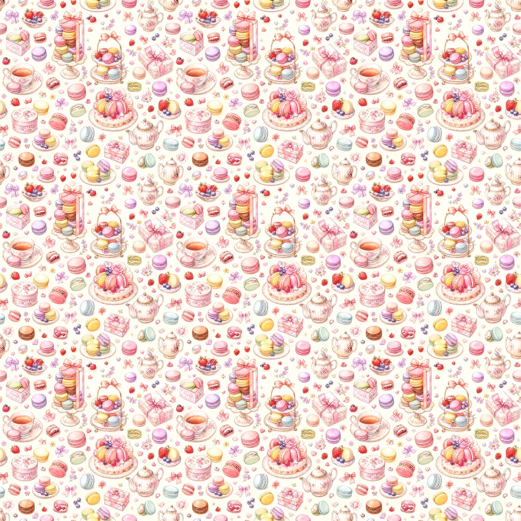 【Sweet Bakery Collection 01】ときめくスイーツのシームレスパターン|デジタルペーパー 6柄