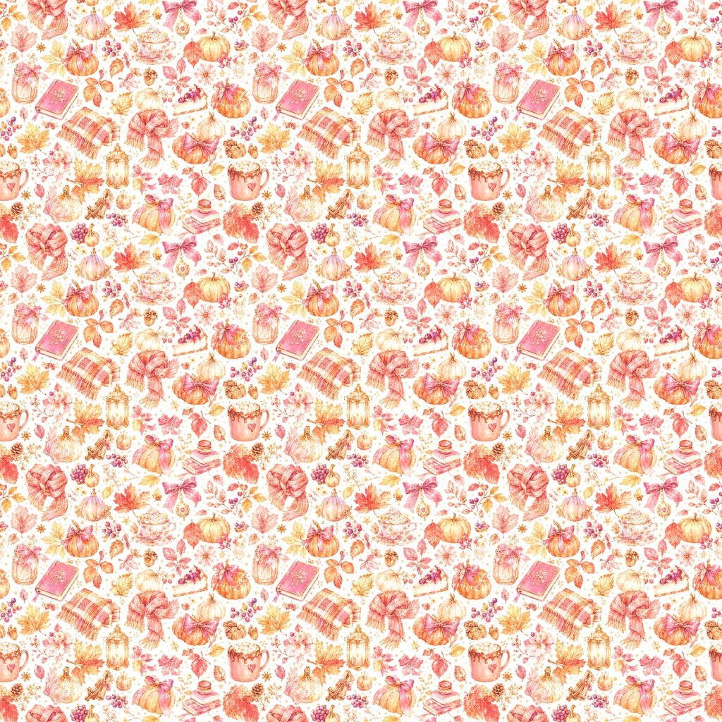 【Autumn Collection 01】秋のファンタジー・秋の実りと月夜のうさぎ|シームレスデジタルペーパー 6柄