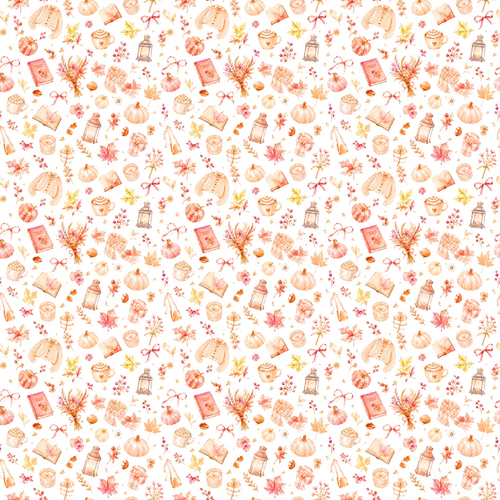 【Autumn Collection 01】秋のファンタジー・秋の実りと月夜のうさぎ|シームレスデジタルペーパー 6柄