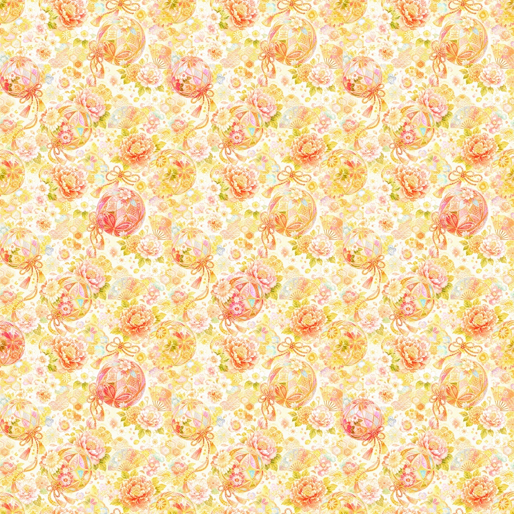 【Japanese Collection 01】華やかな和柄・和花と伝統モチーフ|シームレスデジタルペーパー 5柄