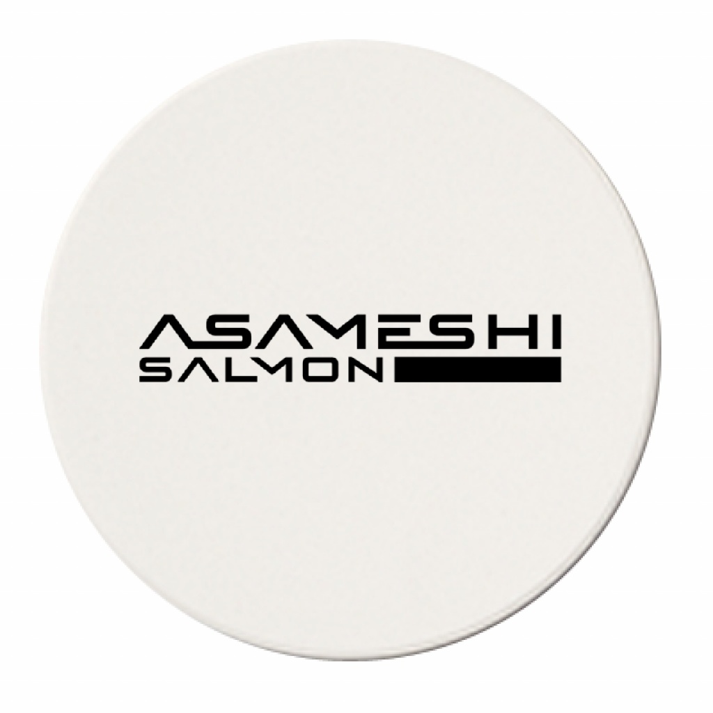 朝召サーモン英字ロゴグッズ