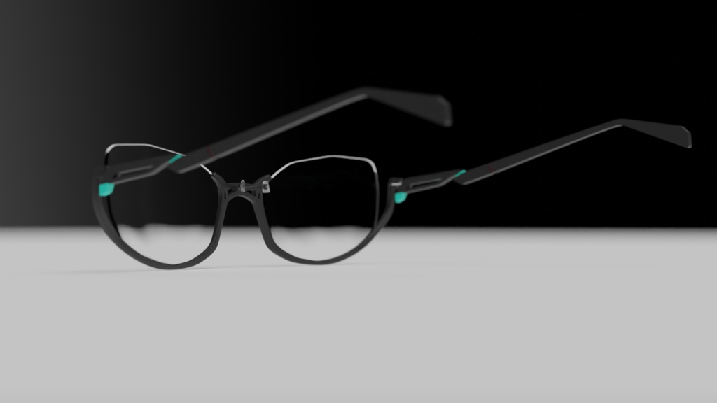 【3Dモデル】アンダーリム メガネ