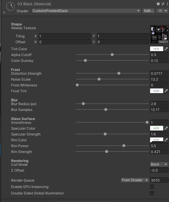 【VRChat向け】Frost Glass Shader