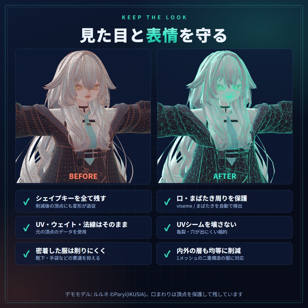 PolyDiet (ポリダイエット) v1.0.0 - VRChat アバター・衣装のポリゴン削減ツール