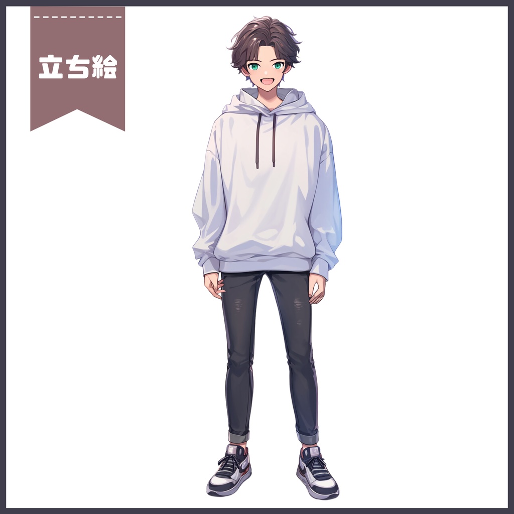 【Vtuber】1点限定!カジュアルで優しい男の子 立ち絵・キービジュアルセット