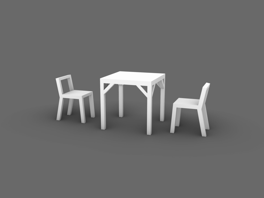 椅子 机 3D model 3Dプリンタ  chair desk rhinoceros stl obj 3D free フリー