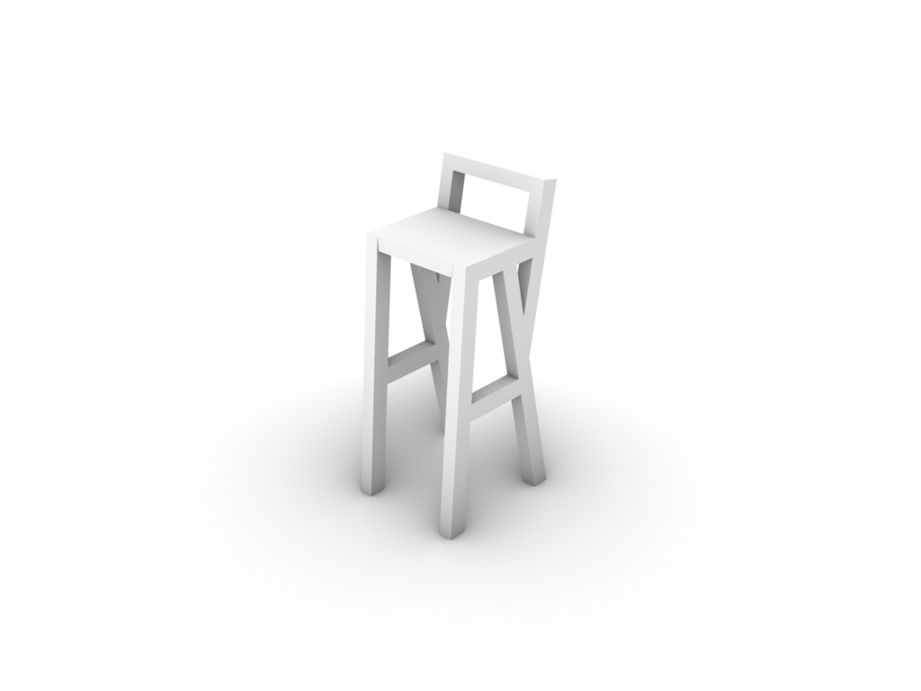 ハイスツール 椅子 3D model 3Dプリンタ chair free フリー rhinoceros stl obj fbx blend