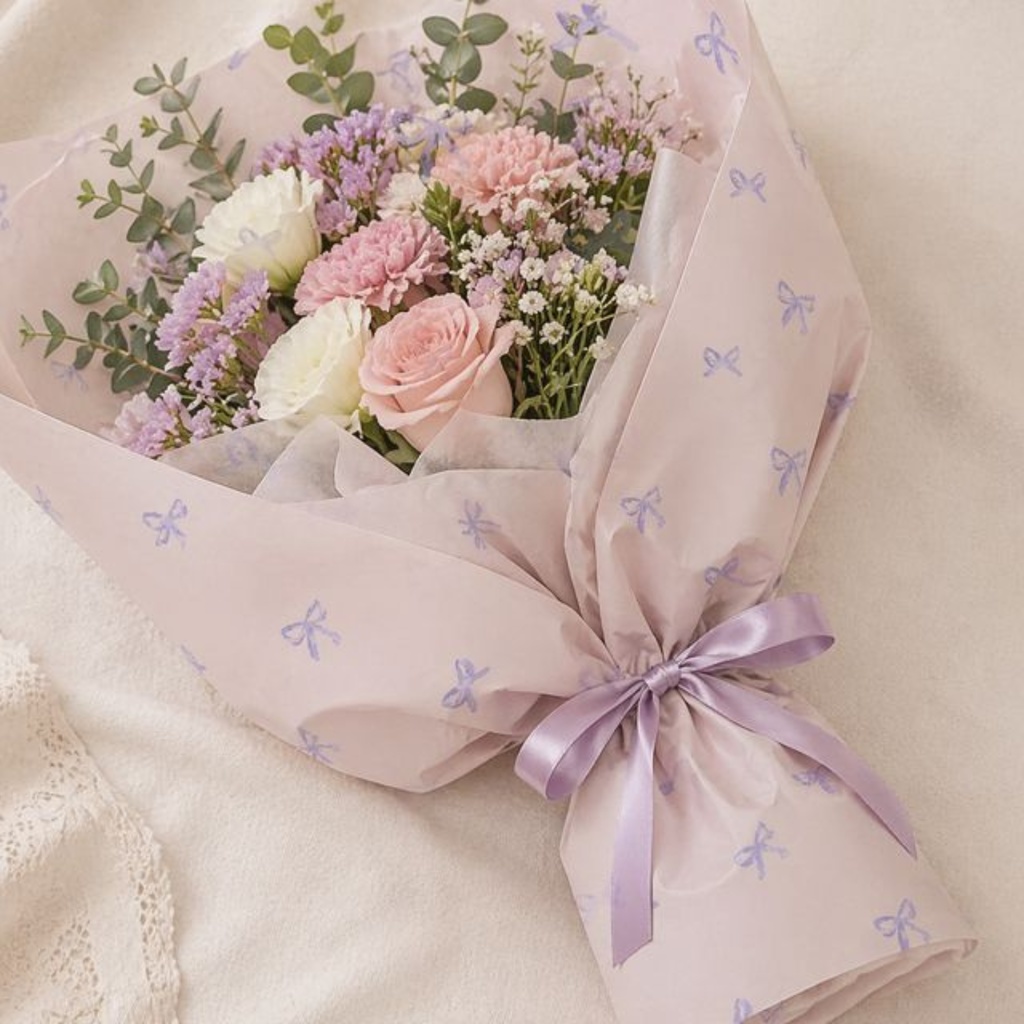 ラベンダー柄 ラッピング&手帳素材16枚