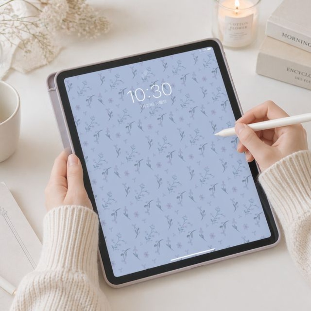 ブルー系デジタルペーパー16種類セット|花柄・ボタニカル|背景素材・ラッピング・招待状に