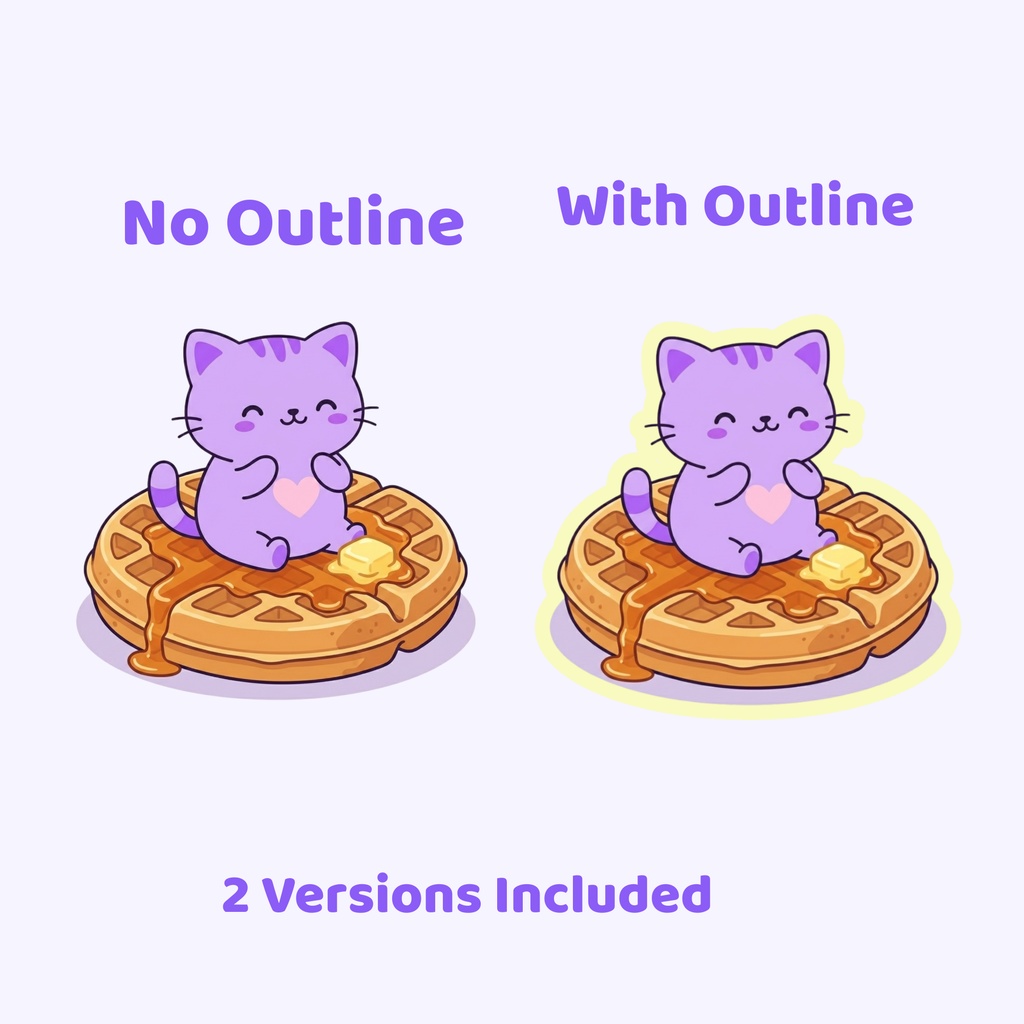 ゆめかわ猫とスイーツのデジタルステッカー78種 PNG+PDF 手帳デコ iPad対応 ふちあり・ふちなし 両方入り