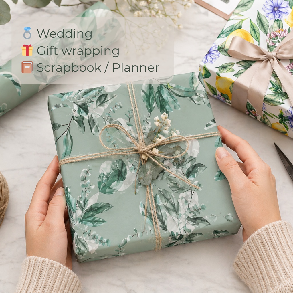 【15枚セット】セージグリーンのボタニカルデジタルペーパー|3600px|背景素材・ラッピング・スクラップブックに