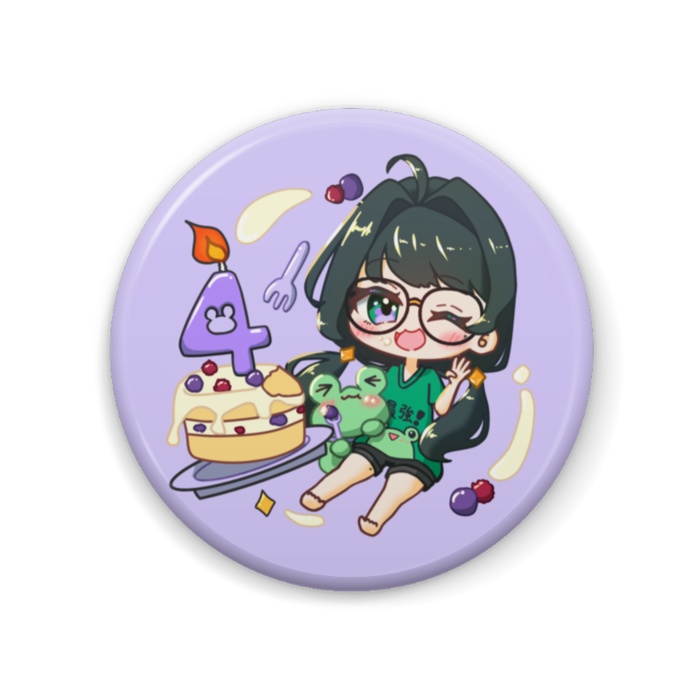🌸唄雨けろな活動4周年記念缶バッジA🌸