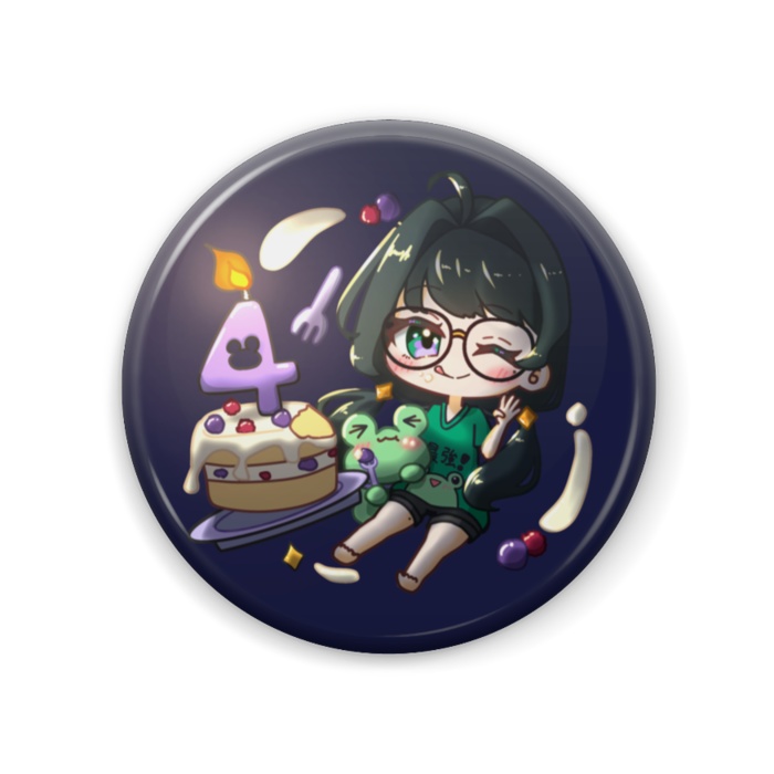 🌸唄雨けろな活動4周年記念缶バッジB🌸