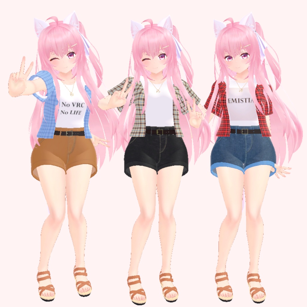 【エミスティアちゃん対応】ショートパンツスタイル3Dモデル