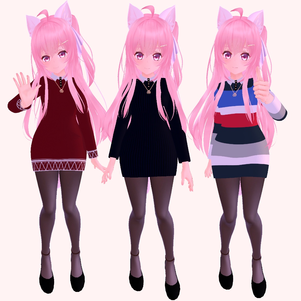 【エミスティアちゃん対応】タイトドレス3Dモデル