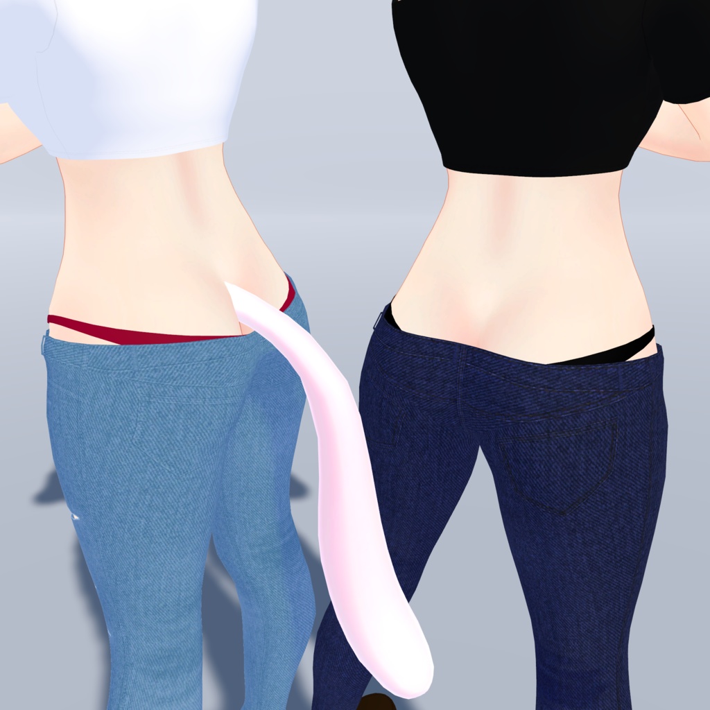 【エミスティアちゃん対応】ローライズデニム へそ出しスタイル